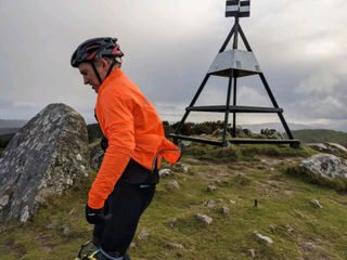 Gearing Up in the Belmont Hills before the rain - Light Weight Road Cone Waterproof Cycle Jacket